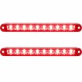 Partsam 2pcs 6-1 2 6 5 Trailer Stop Turn Parking Tail Clearance Light Bars Strips Red Led 10-2835 Smd Lens With Scews 3 Wire