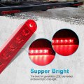 Partsam 2pcs 6-1 2 6 5 Trailer Stop Turn Parking Tail Clearance Light Bars Strips Red Led 10-2835 Smd Lens With Scews 3 Wire