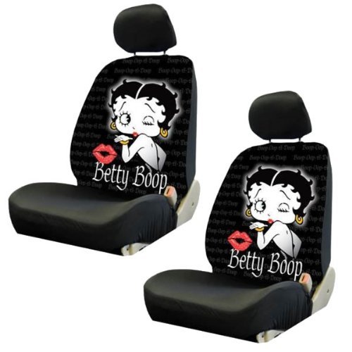 U A Inc 5pc Betty Boop Timeless Front Low Back Seat Covers Steering Wheel Cover Set