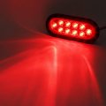 Partsam 2pcs 6 Inch Oval Trailer Tail Lights Red 10 Led Stop Turn Sealed With Grommets And Wire Pigtails For Truck Turn Brake 