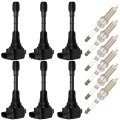 Aintier 6 Ignition Coils With Iridium Spark Plugs 3 Pins Packs Fits For Infiniti Q50 2014 Coil And Replaces Uf617
