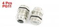 Uxcell 4pcs Pg11 Metal Waterproof Cable Gland Fastener For 5-10mm Dia Wire
