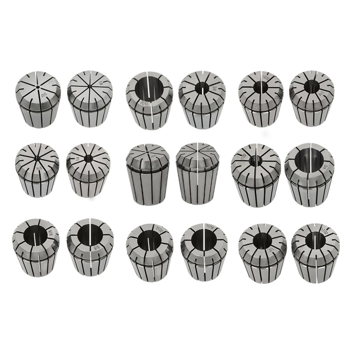 Er32 Collet Chuck Set 18 Pack 3 In To 25 32 For Cnc Workholding Engraving And Milling Lathe Tools With Storage Case