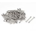 Uxcell M4 X 40mm Flat Head Phillips Computer Pc Case Fan Screw Silver Tone 50pcs