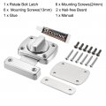 Uxcell Rotate Bolt Latch Zinc Alloy Security Door Lock Gate Latches Nail-free For Cabinet Furniture Bathroom Window 2 6x2