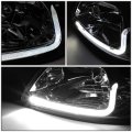 Led Drl L-bar Smoked Housing Amber Corner Projector Headlight Lamps Tool Kit Compatible With Ford Mustang 99-04