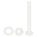 150 Pcs 50 Sets Nylon Hex Bolts M6 X 50mm Plastic Full Threaded Head Screws And Nuts With Flat Washers For Machinery 