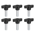 6pcs Clamping Screw Knob M8 X 30mm Metric Carbon Steel T Shaped Thumb Screws Handle For Quick Remove Hand Tightening 