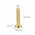 Uxcell Brass Wood Screws M5x25mm Phillips Flat Head Self Tapping Connector For Door Hinges Wooden Furniture Home Appliances
