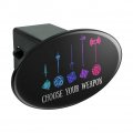 Choose Your Weapon Dungeon Rpg Dice Oval Tow Trailer Hitch Cover Plug Insert