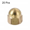Uxcell Hex Cap Nuts 20pcs M3 Dome Brass Hexagon Decorative Nut For Screws Bolts Tone
