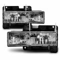 Amerilite Smoke Crystal Obs Headlights Pair For 88-02 Chevy Gmc Pickup Fullsize Truck Passenger And Driver Side