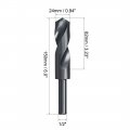 Uxcell 24mm Reduced Shank Drill Bit Hss 6542 Black Oxide With 1 2 Inch Straight