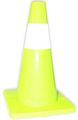 18 Inch Neon Green Safety Cone With 2 White Fluorescent Strip St18-g 