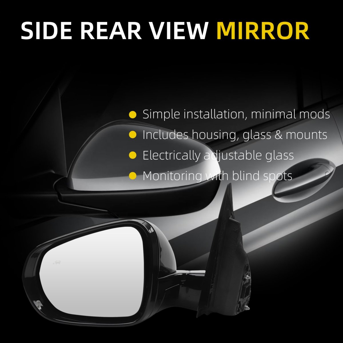 Dasbecan Side Rear View Mirror For 2021-2024 Chevy Chevrolet Trailblazer Lt Power Heated Blind Spot Door Rearview Driver Left