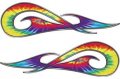 Weston Ink New School Tribal Car Truck Atv Or Motorcycle Flame Stickers Decal Kit In Tie Dye Colors 