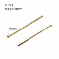 Uxcell M4 X 110mm Male Thread Phillips Pan Head Bolt Screw For Double Bed Furniture Tv Rack Wall Hanging 5pcs
