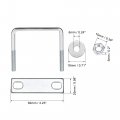 Uxcell Square U-bolts 2-3 8 60mm Inner Width Carbon Steel M6 With Nuts Frame Plate Round Washers 4 Set