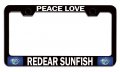Peace Love Redear Sunfish Fishing Black Metal License Plate Frame Heavy Duty Stainless Steel Tag Holder For Us And Canada 