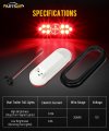 Partsam 4x Oval Led Trailer Lights 6 Stop Brake Turn Signal Rear Tail Lamp Red Lens 15leds W Reflector 12v Ip67 Waterproof