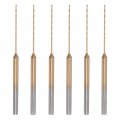 6pcs Mini Twist Drill Bit 0 6mm Micro Engraving Bits High-speed Steel 2 35mm Shank Titanium Coated For Diy Resin Amber And Wood 