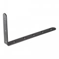 Corner Brace Angle Bracket Fastener Steel L Shape 200mmx100mmx20mm Black With Screws 2 Pcs 