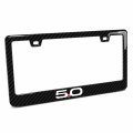 Ipick Image For Ford Mustang 5 0 Black Real Carbon Fiber Finish Abs Plastic License Plate Frame