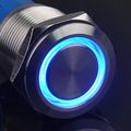Ulincos Momentary Push Button Switch U19c3 1no1nc Silver Stainless Steel Shell With 12v Blue Led Ring Suitable For 19mm 3 4 