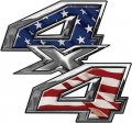 Weston Ink Reflective 4x4 Atv Truck Or Suv Bedside Fender Decals With American Flag 