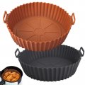 Viretec Air Fryer Silicone Liners Pot 2 Pack Reusable Bowl Basket Fit For 3 To 5qt Replacement Of Flammable Parchment Paper 