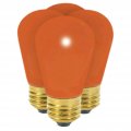 Orange Incandescent Light Bulbs 11 Watt S14 Medium Screw E26 Base Dimmable Ceramic Scoreboard Sign 4 Pack Model 03964 