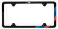 Screen Print 3 Color M Stripe Stainless Steel License Plate Frame Black Universal Fit For Car Includes Four Caps And Spacers 
