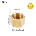 10pcs Brass Hex Head Plug Compression Cap Fitting Stop Valve G1 4 Thread Pipe Flare Tubing Ends Sealing With Gasket For Air