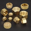 10pcs Brass Hex Head Plug Compression Cap Fitting Stop Valve G1 4 Thread Pipe Flare Tubing Ends Sealing With Gasket For Air