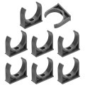 8pcs Pvc Water Pipe Clamps Clips U-shaped Tubing Hose Buckles Irrigation Tube Holder For 40mm Od Tv Trays Hanger Support Gray 