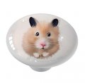 Gotham Decor Cute Little Hamster High Gloss Ceramic Drawer Knob 