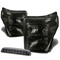 Auto Dynasty Compatible With Ford Super Duty 3rd Gen Pair Of Smoke Lens Clear Corner Headlight Black Housing Led Third Brake