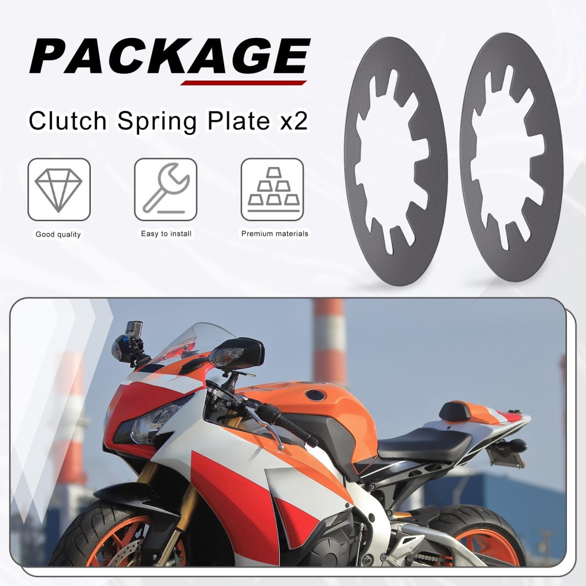2 Pcs Clutch Spring Plate For Honda Cbr1000 Rr Ra Rs S 2008-2016