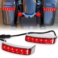 Led Saddlebag Brake Running Turn Signal Lights For Harley Touring 2014 2024 Road Glide Street King Electra Chrome Housing Red 