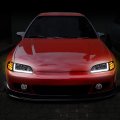 Pair Black Housing Led Drl Turn Signal Headlight Corner Lamps Compatible With Honda Civic Coupe Hatchback 92-95