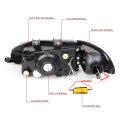 Pair Black Housing Led Drl Turn Signal Headlight Corner Lamps Compatible With Honda Civic Coupe Hatchback 92-95