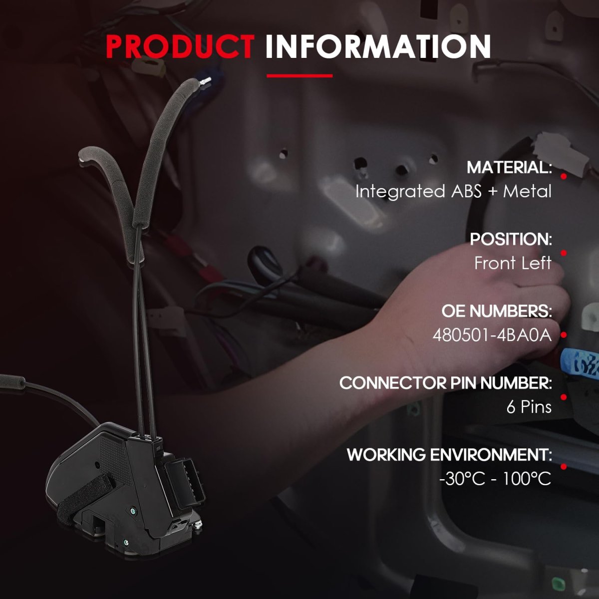 Front Left Side Door Lock Actuator For Nissan Rogue 2014-2019