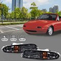 G-plus Front Bumper Turn Signal Lights W Bulbs Driver And Passenger Side Compatible With Mazda Mx-5 Miata 1990-1997 Halogen