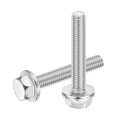 10 Pieces M6 X 35mm Hex Serrated Flange Bolts 304 Stainless Steel Flanged Head Screws For Machine Tools And Diy Projects Silver 