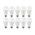 Satco S11400 A19 Led Light Bulbs 60-watt Replacement 3000k Warm White 9 Watts 10 Pack 