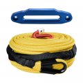 95ft X 3 8 Yellow Synthetic Winch Rope W All Rock Guard Sheath 22000 Lbs Blue Hawse Fairlead Compatible With Atv Utv Suv