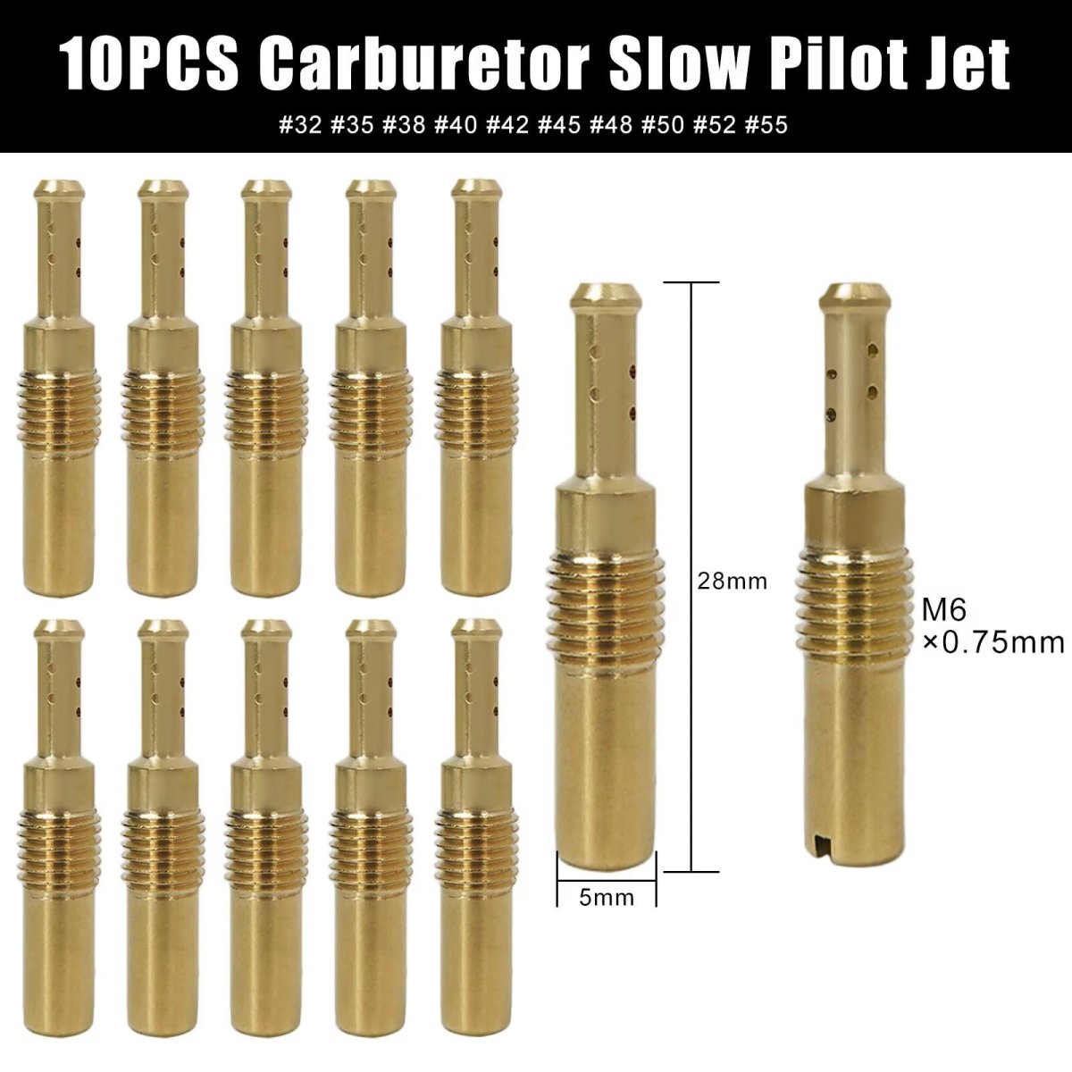40pcs Carburetor Main Jet Slow Pilot Kit For Pwk Keihin Oko Cvk Crab Replaces Scl-2018090002-zh-t-01 Scl-2018090002-zh-t-02