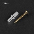 Uxcell 4x20mm Plastic Expansion Tube For Drywall With Color Zinc Screws White 75pcs