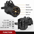 Nilight 7 Pin Round To 4 5 Flat Blade Trailer Light Adapter 2 In 1 Plug Way Connector For Tow Hitch Car Rv Boat Truck Years