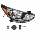 Tbvechi For 2012 2013 2014hyundai Accent Headlight Assembly Halogen W Led Drl Headlamp Right Passenger Side Replacement Chrome 